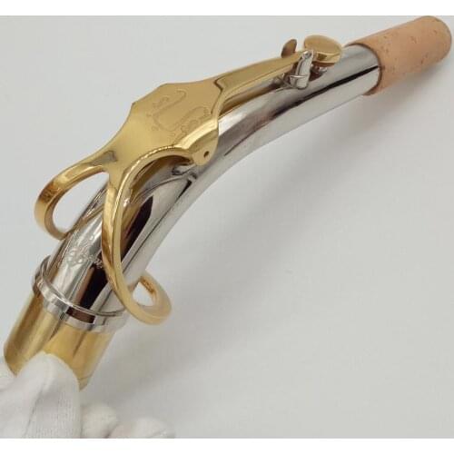 Free Shipping Music Fancier Club Professional Instrument Alto Saxophone Neck Brass Nickel Plated Sax Custom Neck Accessories