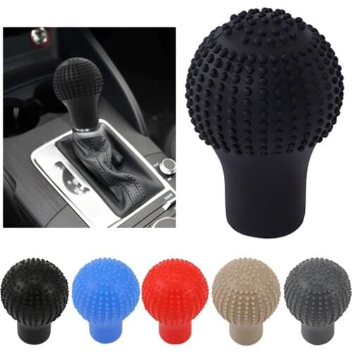 Car Gear Head Shift Knob Cover Manual Silicone Gear Nonslip Shift Handle Ball Collars Handbrake Grip Car Styling Accessories