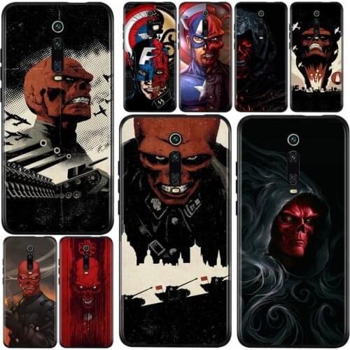 Captain America villain Red Skull For Xiaomi Redmi 9i 9T 9A 9C 9 8A 8 GO 7 7A S2 Y2 6 6A 5 5A 4X Prime Pro Plus Black Phone Case