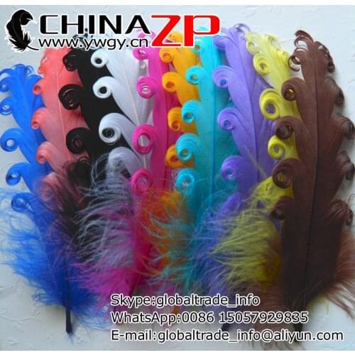 CHINAZP Factory Cheap Wholesale 500pcs/lot Good Quality Dyed Mix Color Curled Goose Feathers for Hair Accessories