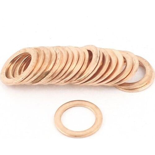 CNIM Hot 20 pcs 13g 10mm x 14mm x 1mm Copper Washer Seal Spacer Seal