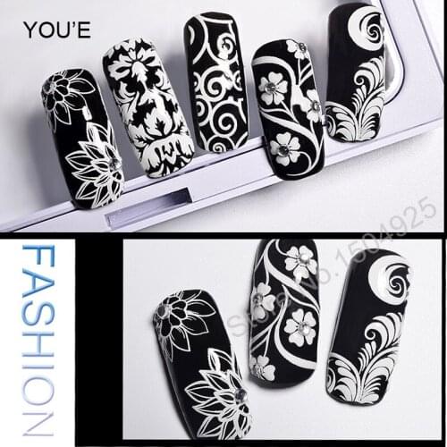 Cheap 3D White Flower Nail Sticker Art Decoration Lace Manicure Design Self Adhesive Nail Stickers Decals Tips Accessories