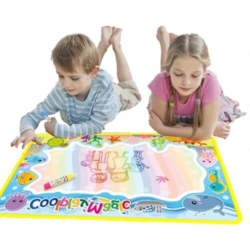 Kids Magic Water Doodle Mat & 2 Painting Pens Toys Reusable Coloring Board Writing Drawing Sets Educational Toys for Children