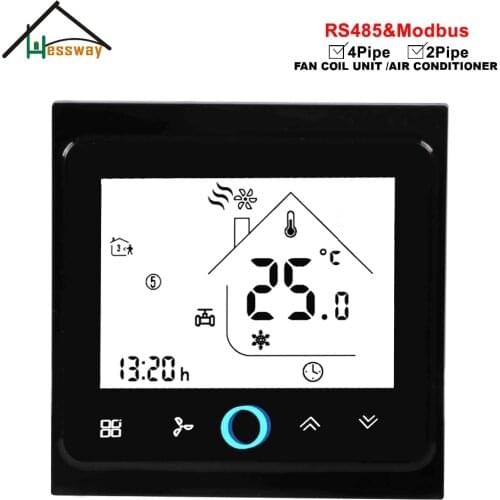 HESSWAY 2p air conditioning THERMOSTAT RS485/MODBUS RTU communication for 0-10V proportional signal control Valve switch