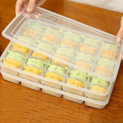 Freezer Refrigerator Food Storage Box Kitchen Accessories Organizer Fresh Box Dumplings Vegetable Egg Holder Stackable Microwave