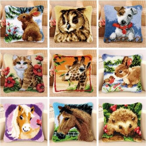 Prajna Latch Hook Rug Mat Canvas Latch Hook Tapijt Kit Animal Embroidery Knitted Fomiaran For Needlework Cross Stitch Crocheting