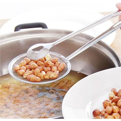 Stainless Steel Kitchen Colander Filter Multi-functional Spoon Fried Food Spoon Oil Drain Food Clip Fried Chicken Leg Filter