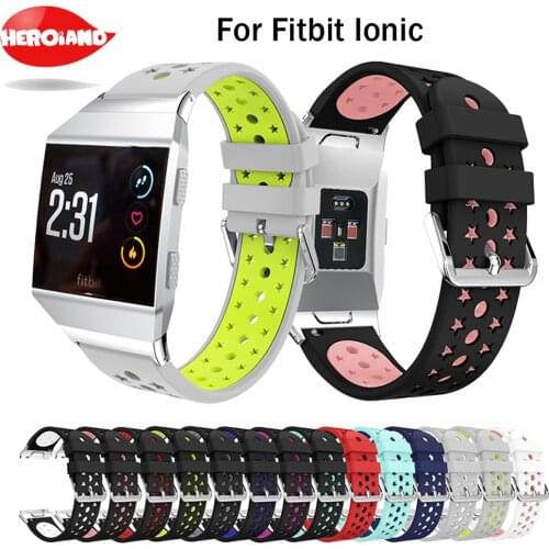 2017 Hot Watch Strap High Quality Watchbands Lightweight Ventilate Silicone Perforated Accessory Sport Bands for Fitbit Ionic