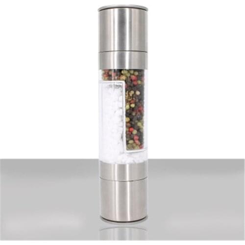 Manual Pepper Mill Salt Grinder Spice Mills Jar 2 in 1 Multi Seasoning Grinders with Ceramic Grinding Core Cooking Accessories