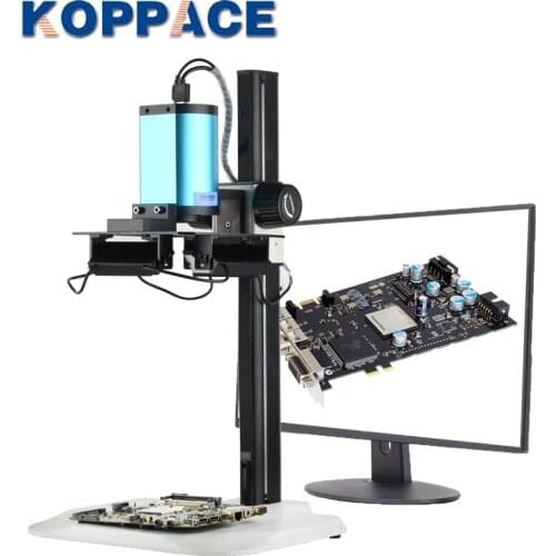KOPPACE 1X-14X 2 Million Pixels HD Autofocus Microscope Large PCB Circuit Board Inspection LED 4-Side Adjustable Light Source