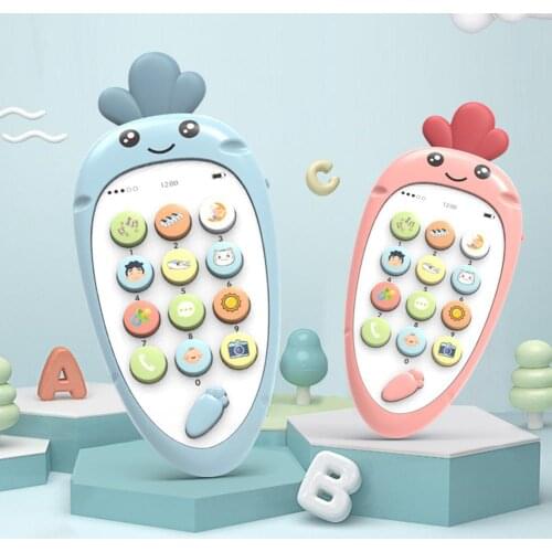 Simulation Music Mobile Phone Carrot Shape Music Sound Light Mobile Machine Early Educational Toys Birthday Gift For Kids