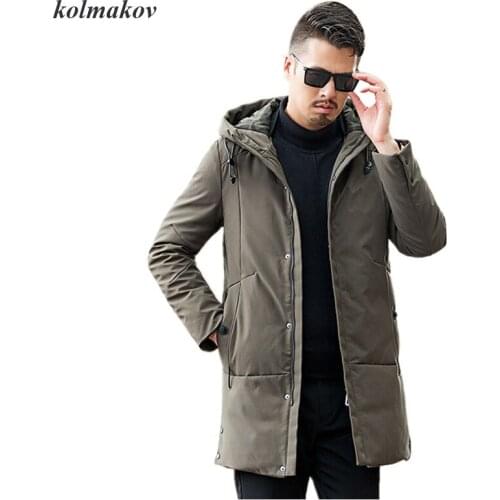 New Arrival Winter Style Men Boutique Hooded Down Coat Business Casual Solid Warm Mens Thick Zippers Long Down Coat Size L-8XL
