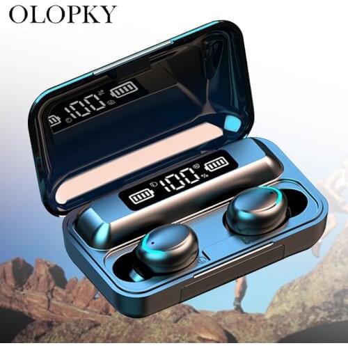 TWS Bluetooth 5.0 Earphones F9-5 Sport Wireless Earbuds LED Display 8D HIFI Stereo Headphone Fingerprint Touch Charging Case