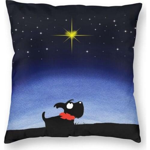 Scottie Dog Star Cushion Cover 3D Print Scottish Terrier Cartoon Graphic Throw Pillow Case for Car Fashion Pillowcase Home Decor