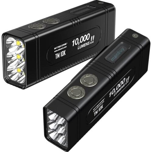 Nitecore TM10K 10000 Lumens Rechargeable 6xLEDs Flashlight Searchlight Super Bright Torch Spotlight Include 4800mAh Battery Pack