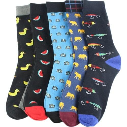 Skateboard Watermelon Animal Quality Casual Novelty Business Funny Men Socks Cute Creative Sokken Hip Hop Calcetines Hombre Sox