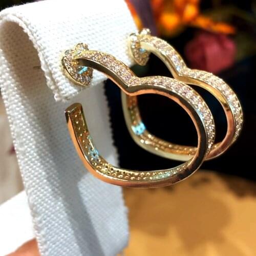 GODKI 2020 New Sweet Trendy Romantic Heart Drop Earrings Elegant Women Bridal Wedding Party Show Earrings New Hot Jewelry