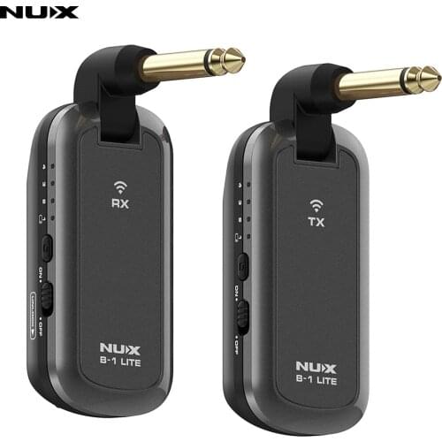 NUX B-1 LITE 2.4G Guitar Wireless System Transmitter & Receiver 4 Channels 18M Effective Range Built-in Rechargeable Battery