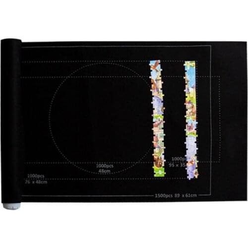 Jigsaw Puzzle Felt Mat Roll Up Play Blanket for Up to 1500 Pieces Puzzles Travel