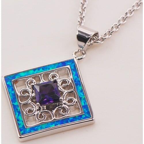 Blue Fire Opal 925 Sterling Silver Fashion Jewelry Pendant P165