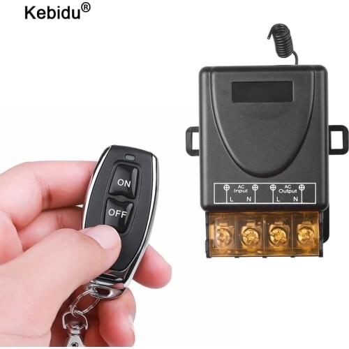 Kebidu Wireless RF Remote Control Switch Transmitter Receiver 433Mhz with AC 110V 240V 30A Relay for Home Office