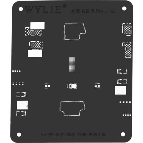 WYLIE BLAKC NET For iPhone X XS MAX XR 11Pro MAX Dot Matrix Face ID LCD Screen Cable Tin Template BGA Reball Stencil 0.12MM
