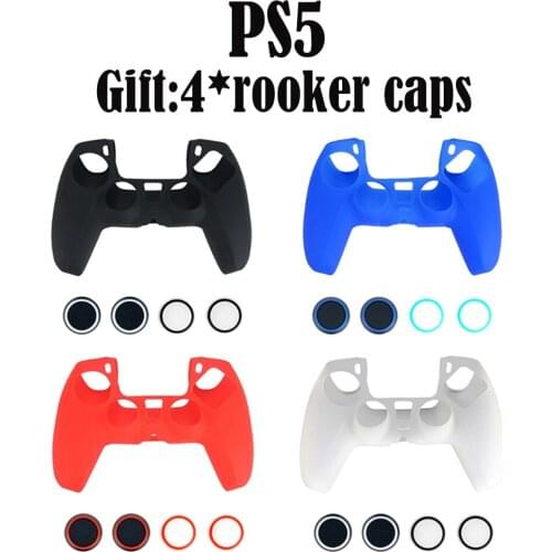 Silicone Protective Shell Suitable For Playstation5 Accessories Ps5 Controller Non Slip Cover Luminous Thumb Grip Cap