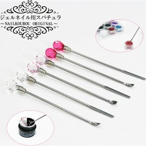 Professional 3PCS Nail Art Stirring Rod Tool Stainless Steel Acrylic Powder Liquid UV Gel Spoon Spatula Pin Dotting Pen