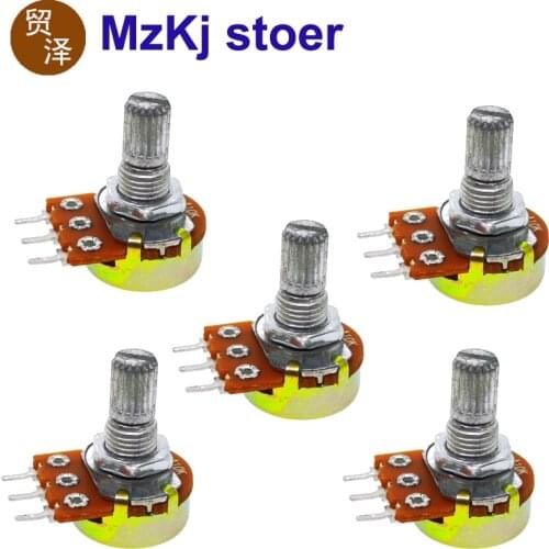 5PCS RK163-15MM A10K High quality audio amplifier amp volume Rotary Potentiometers 16-type 10K RK163 handle length