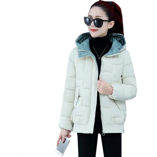 Women Down Cotton Short Outerwear 2021 New Parka Overcoat Female Korean Fashion Slim Hooded Warm Down Cotton Jacket Lady Winter