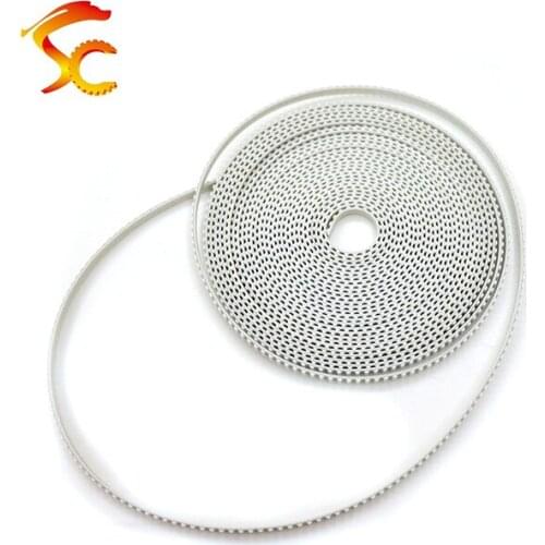 1meters/LOT T5 6mm White PU Open Ended Timing Belt Width 6mm T5 Polyurethane with steel core Belt fit for T5 Timing Pulley