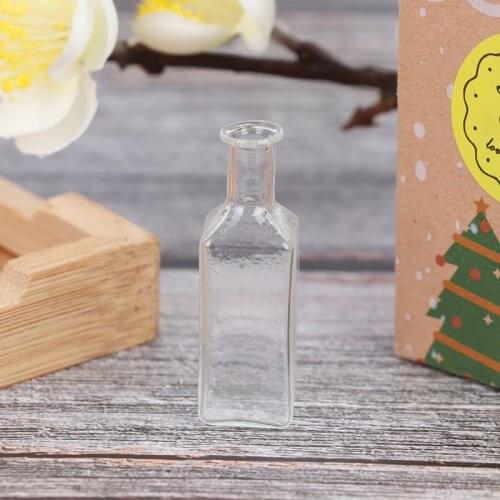 1Pcs 1:12 Doll House Square Glass Vase Food Play Scene Model Diy Dollhouse Miniature Accessories
