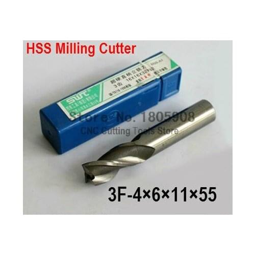 10 pcs/set 4.0MM 3 Flute HSS & Aluminium End Mill Cutter CNC Bit Milling Machinery tools Cutting tools.Lathe Tool