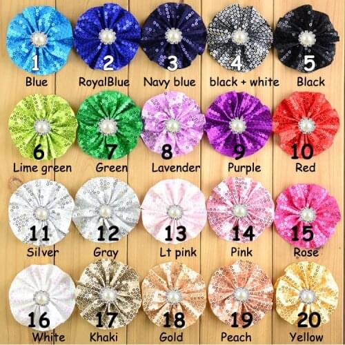 100 pcs/lot , Embroidery Sequin Bow Hair Flower For DIY Accessories
