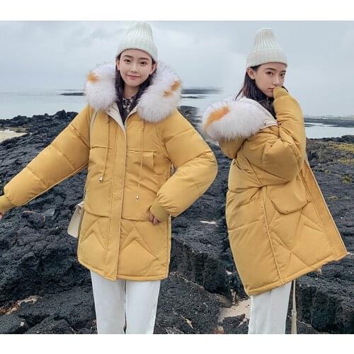2019 Winter New Women Jacket Big Fur Hooded Parkas Long Coats Cotton Padded Ladies Warm Thicken Jaqueta Feminina Inverno R968