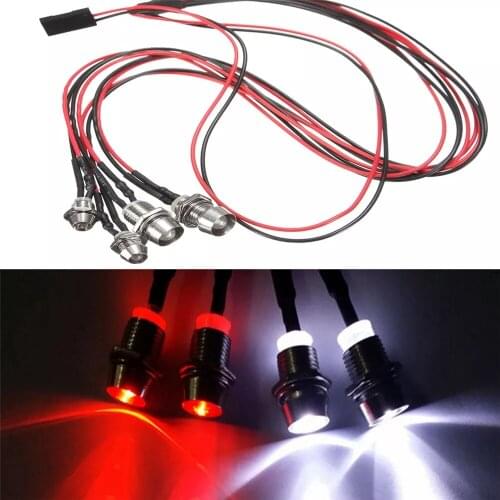 4pcs RC Model Drift Car LED Night 5mm & 3mm headlamps headlights LED Light LED For 1/10 1/8 Oil Electric RC Car