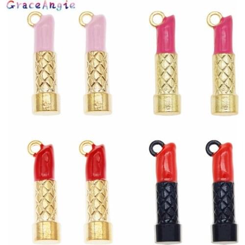 4pcs Mix makeup Jewelry charms lipstick pendant For Earrings Necklace Making package DIY Handmade Women Gift Accessories Alloy