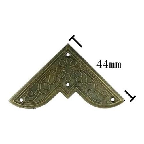 44mm Bronze Tone Wooden Box Protector Book Album Menu Folder Corner Protectors,Ancient Vintage Flower Pattern Coners,4Pcs