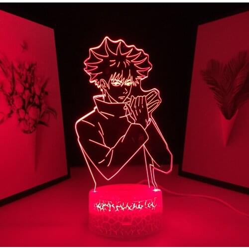 Remote Jujutsu Kaisen Anime Megumi Fushiguro 3D Light Night Light for Birthday Gift Jujutsu Kaisen Megumi Fushiguro Table Lamp
