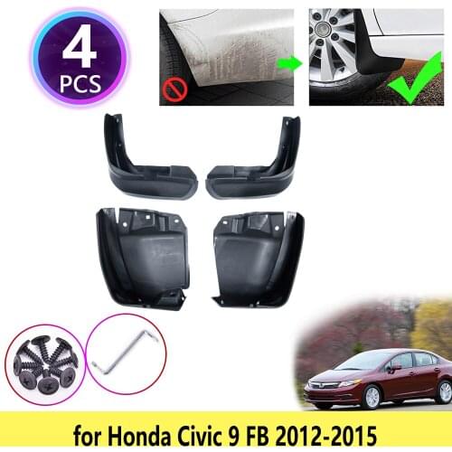 4PCS for Honda Civic 9 FB 2012 2013 2014 2015 New Mudguards Mudflaps Fender Mud Flap Splash Guards Protect Rear Car Accessories