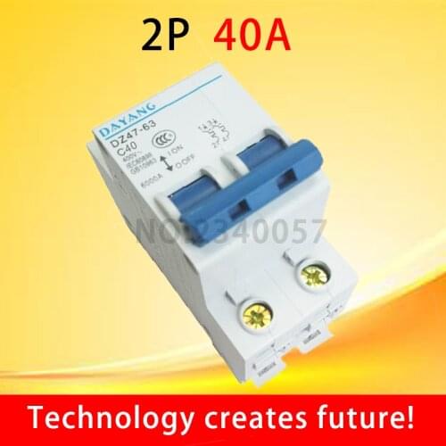 DZ47-63 2P 40A AC 400V Circuit breaker MCB 2 Poles C45