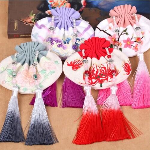 China Style Flower Patterns Hand Embroidery Perfume Satchel DIY Set Embroidery Supplies Gift Idea Reduced Pressure Pastime