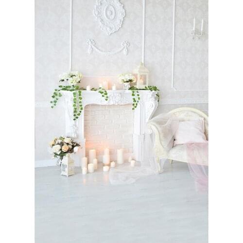 Living Room Flower Candle Photographic Backdrop Custom Background for Baby Shower Children Christams Photophone Fond Photo