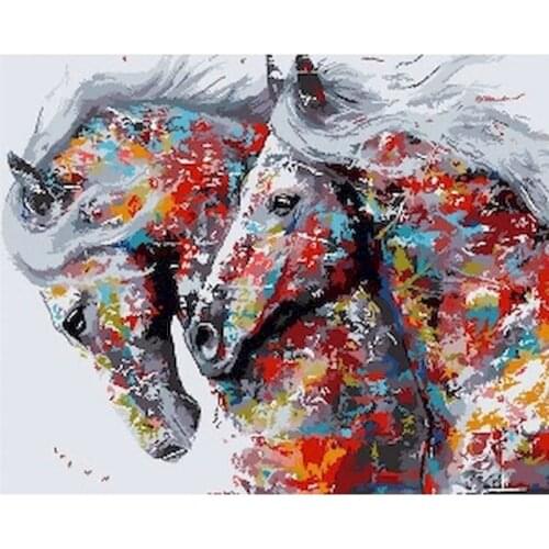 GATYZTORY 60x75cm DIY Frame Painting By Numbers Kits Horse Animal Paint By Numbers Kits Unique Diy Gift For Adult Children