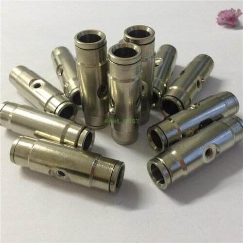 H134 Nickle plating 2 nozzle hole fitting quick connector tee joiner for 3/8'' stainless steel tube mist Cooling system 10pc/lot