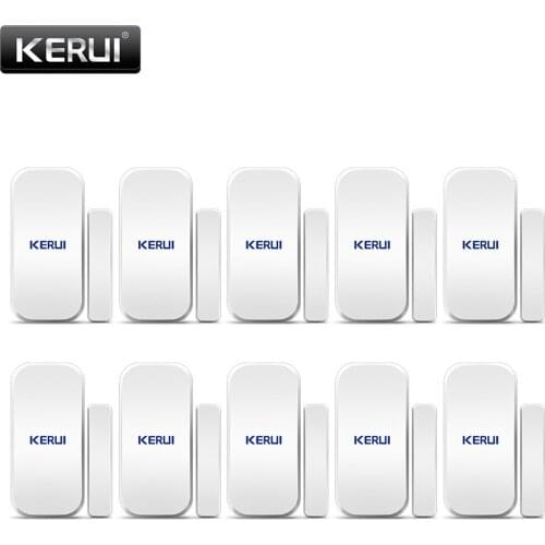 KERUI 10PCS Wireless Window Door Magnet Sensor 433MHz Home Security Burglar Alarm Detector Work With G18 W18 W20 K52 Alarm Panel