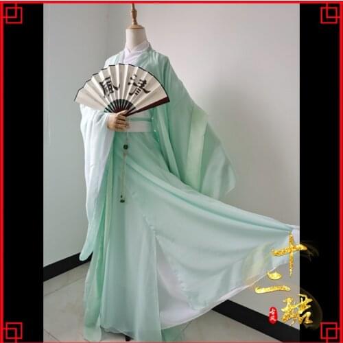 Chinese Novel The Scum Villains Self Shen Qingqiu Cosplay Costume Anime Tian Guan Ci Fu Shi Qingxuan Unisex Hanfu with Fan