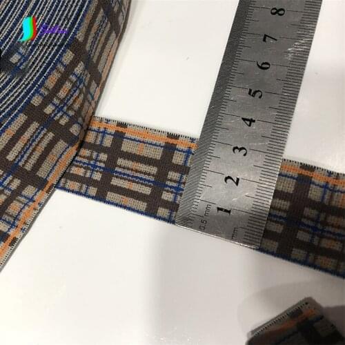 Width 3CM Brown Durable Classic Houndstooth Lace Plaid Jacquard Elastic Band Shoes Clothing DIY Accessories Elastic Bands A0303F
