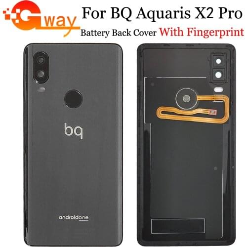 Battery Door Back Cover Housing Case For BQ Aquaris X2 pro Back Frame Spare Parts For BQ X2 pro Back Marco With Fingerprint