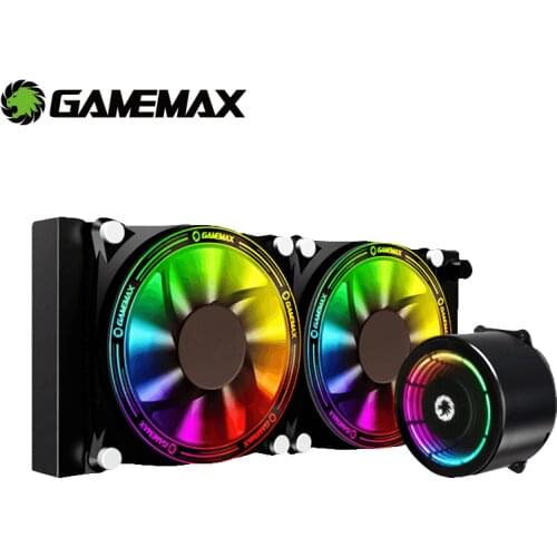 GameMax RGB CPU Cooler All in One Liquid Water Cooler for Intel LGA 2066 2011 V3 115X 775 AMD AM4 AM3+ AM3 FM2+ FM2 CPU Cooling